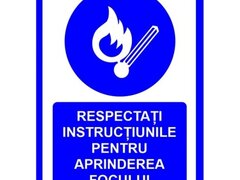 placuta respectati instructiunile pentru aprinderea focului